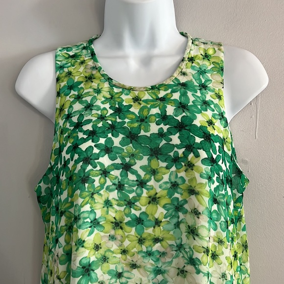 CALVIN KLEIN. Floral green swing dress/fully lined - Picture 2 of 8